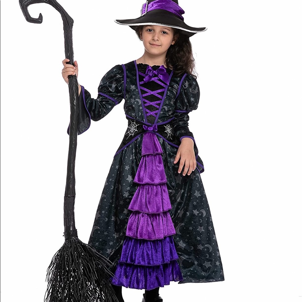 Spooktacular Creations Halloween Girl's purple witch costume stars